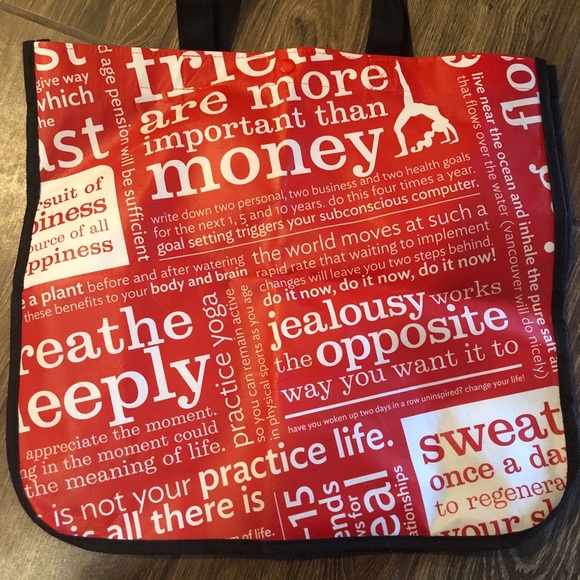 Lululemon Athletica Large Red Shopping Tote Bag - Picture 6 of 7